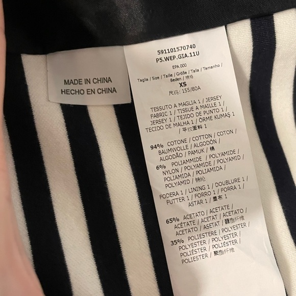 MaxMara Weekend Elica Stripe Jersey Jacket Navy White Lightweight Cotton Blazer - Picture 4 of 5